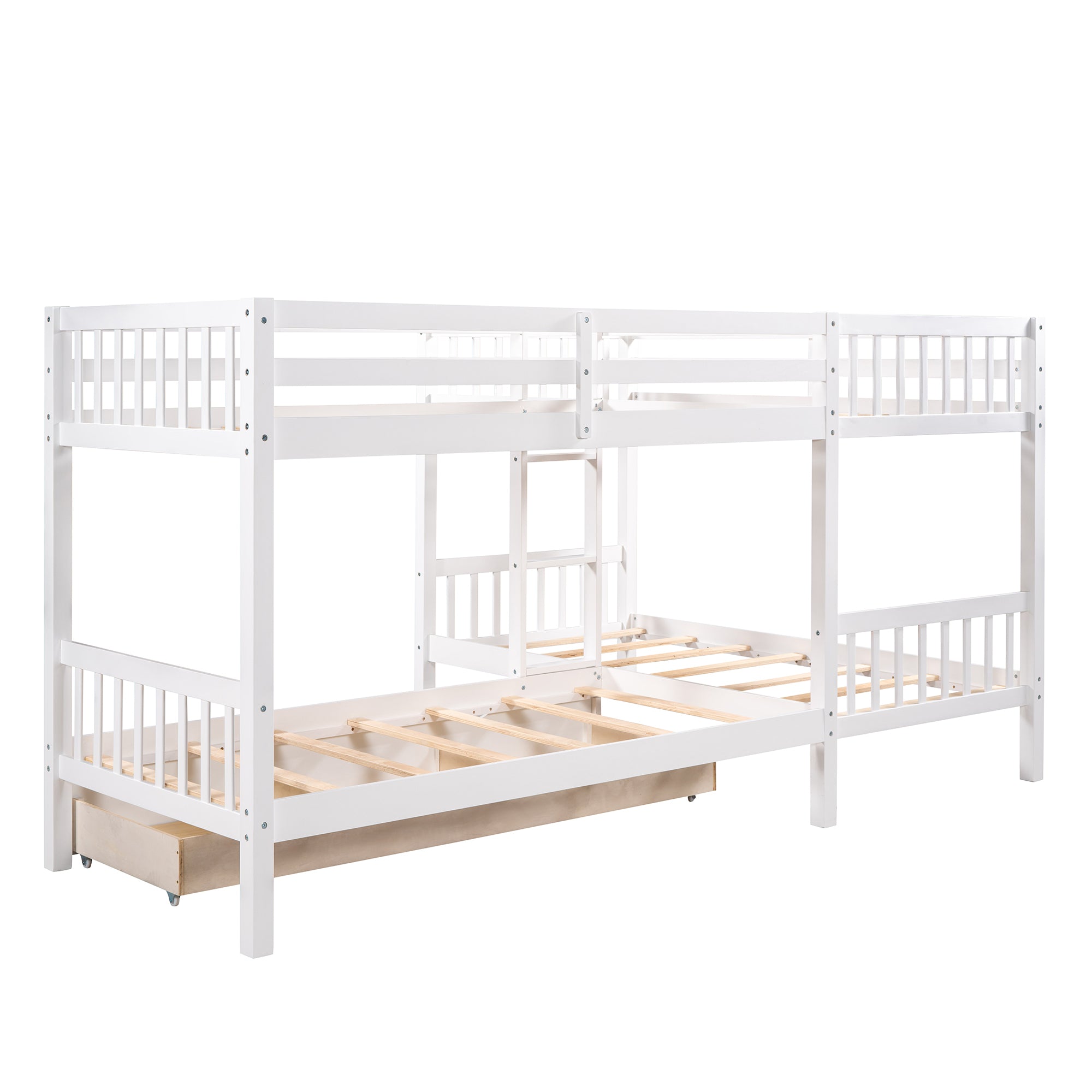 Twin L-Shaped Bunk bed with Drawers-Gray(OLD SKU :LP000038AAK) - Atlantic Fine Furniture Melbourne FL