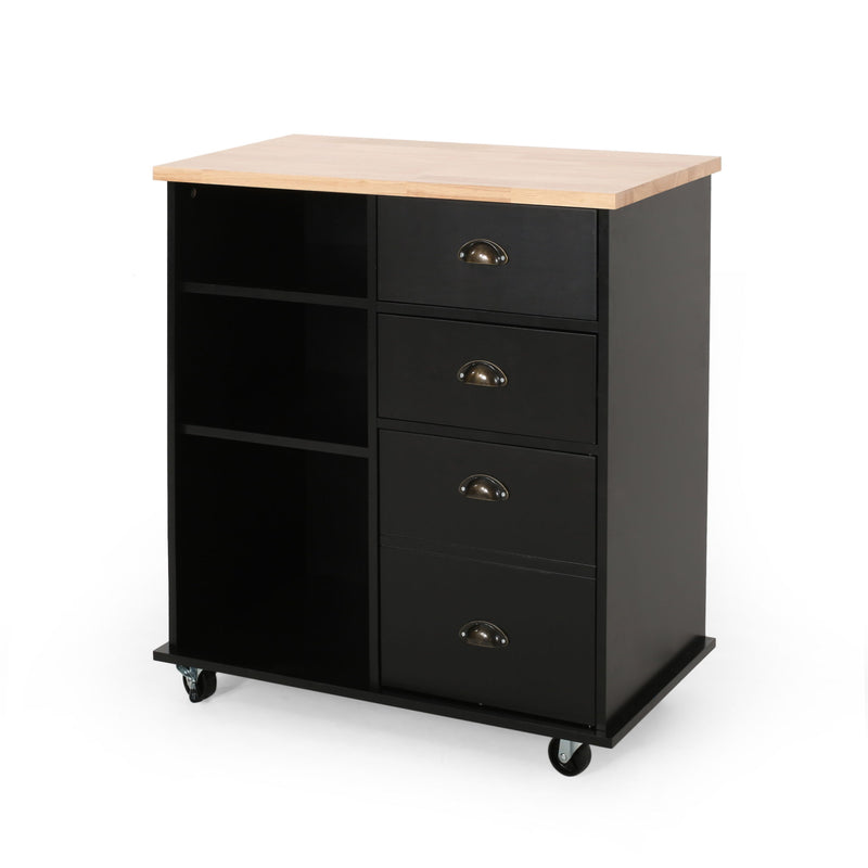 Yohaan - Contemporary Kitchen Cart With Wheels