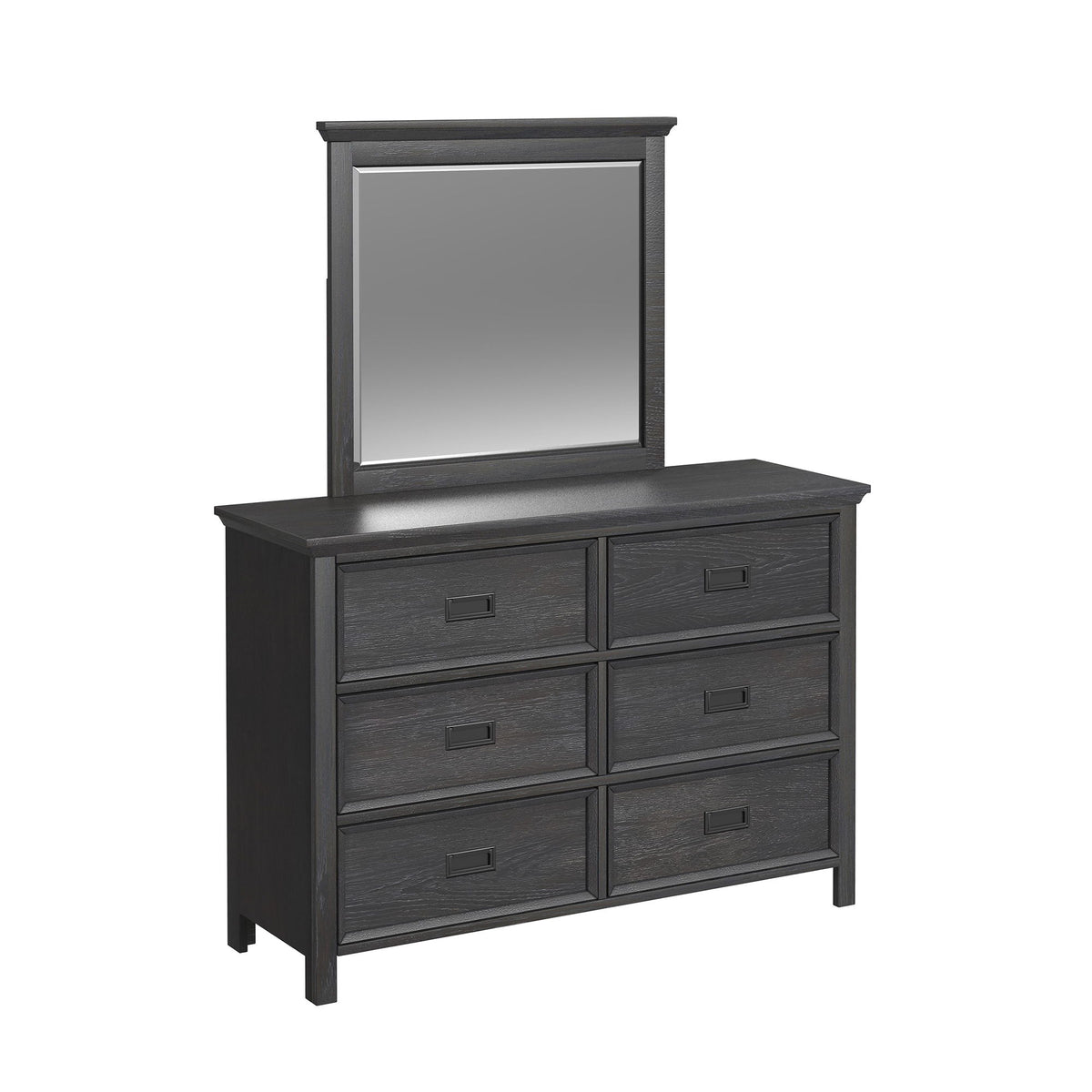 Hampton Kids Bunk With Ladder Bedroom Set in Black by Elements International, view 17