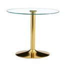 Modern Minimalist Round Dining Table With Glass Top