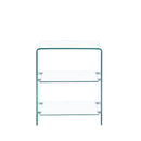Tempered Clear Bent Glass Side Table Sofa Table, Multi Purpose Use, Premium Tempered Glass - Transparent