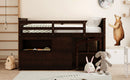 Loft Bed Low Study Twin Size Loft Bed With Storage Steps and Portable,Desk,Espresso(OLD SKU: LT000101AAP)