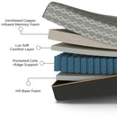 Copper Lux Hybrid - 12" Mattress With Copper Infused Contouring Memory Comfort Layer And Supportive Coil System