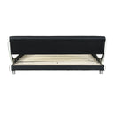 Faux Leather Upholstered Platform Bed Frame, Curve Design, Wood Slat Support, No Box Spring Needed, Easy Assemble, Queen Size, Black and White