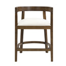 Modern Rubberwood Counter Stool Set With Upholstered Seats