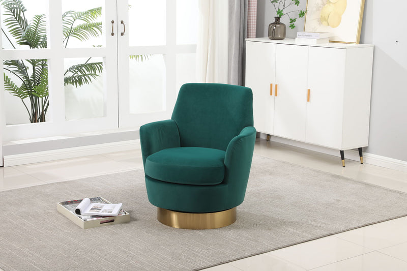 Swivel Barrel Chair, Swivel Accent Chairs Armchair For Living Room, Reading Chairs For Bedroom Comfy, Round Barrel Chairs With Gold Stainless Steel Base