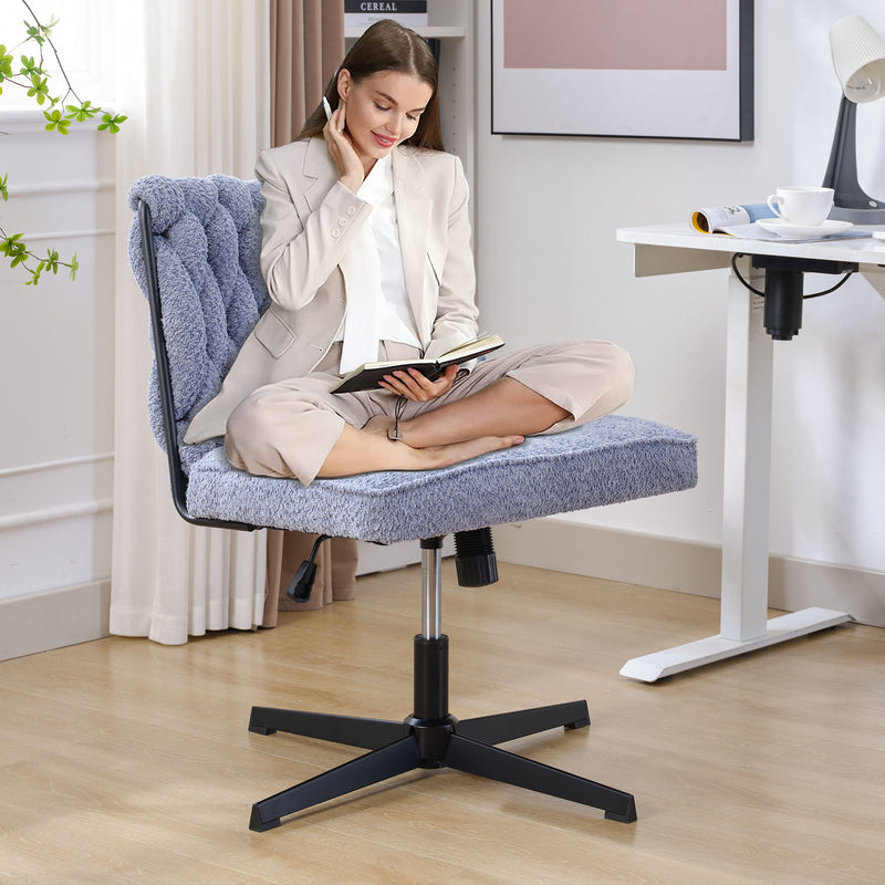 Armless Office Desk Chair No Wheels