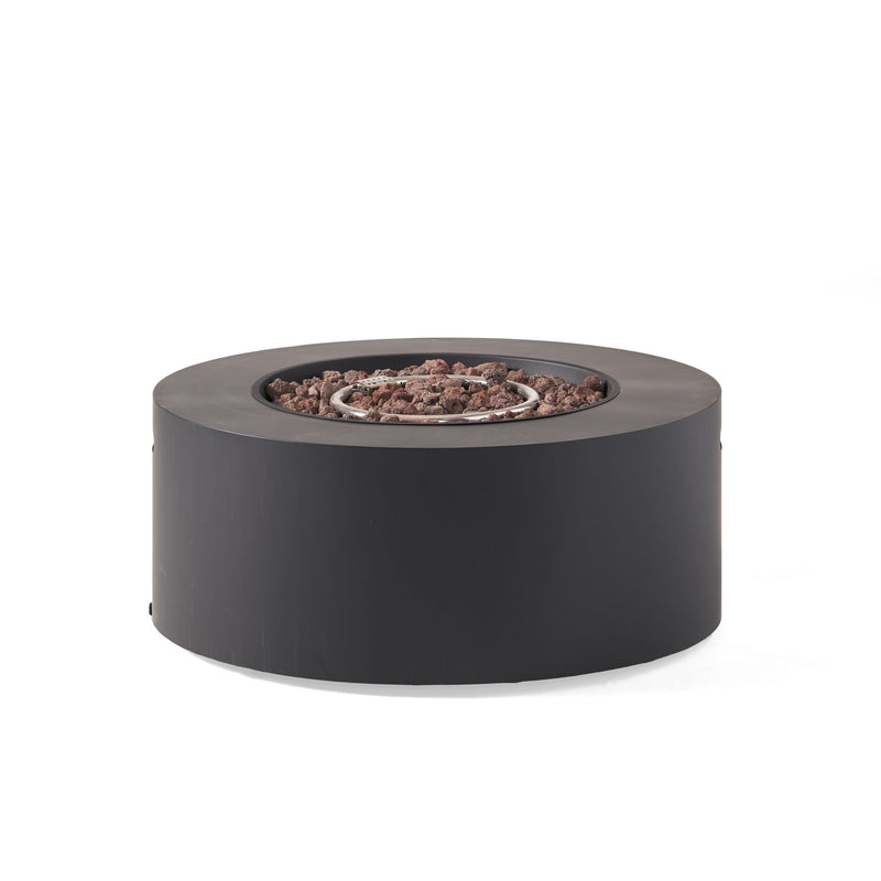 Round Iron Fire Pit With 40,000 Btu