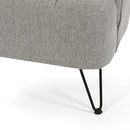 Modern Loveseat With Channel Stitching And Iron Legs - Light Gray