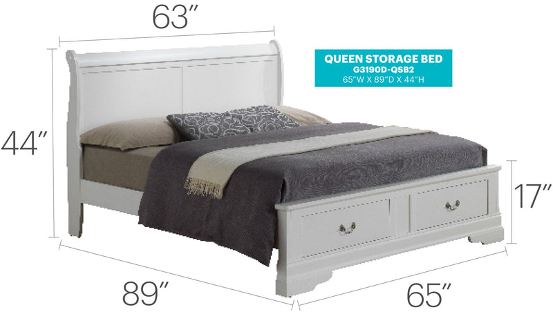 Louis Phillipe - Storage Bed