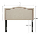 Elegant Panel Headboard With Copper Nailheads And Adjustable Metal Legs