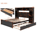 Bed With All In One Cabinet, Shelf And Sockets, Twin Long Trundle
