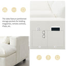 Modular Sectional With Storage Pockets, 5 Seat U Shaped Couch Set With Pillows, Free Combination Modern Cloud Sofa With 2 Movable Ottoman