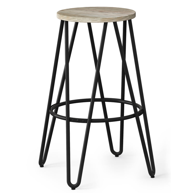 Simeon - Multifunctional Metal Stool With Wood Seat