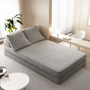 Multifunctional Convertible Sofa Bed With 2 Tumbler Backrests And 2 Pillows, Deep Seat Couch