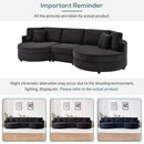 Modern 3 Seater Upholstered Sofa With Curved Design