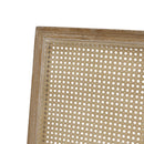 French Country Dining Chair With Rectangular Cane Backrest And Smooth Upholstered Seating