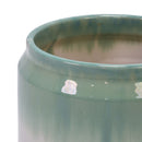 Gradient Flowerpot (Set of 2), Planter For Patio, Garden, Windowsill - White / Green