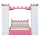 Castle Shaped Bed With Storage Shelf, Dreamy Platform Bed For Kids Bedroom