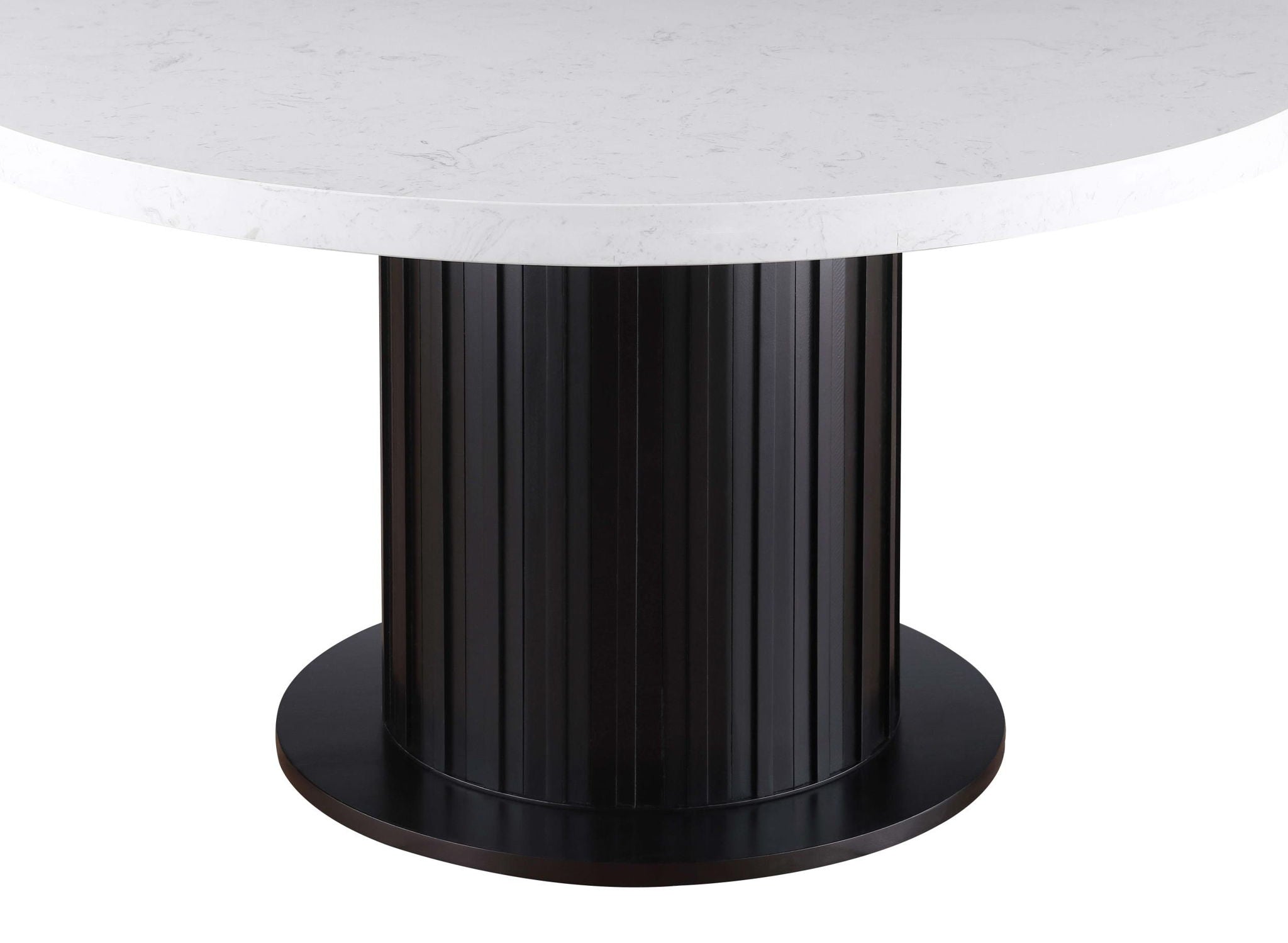 Sherry Round 54-inch Marble Top Dining Table Rustic Espresso