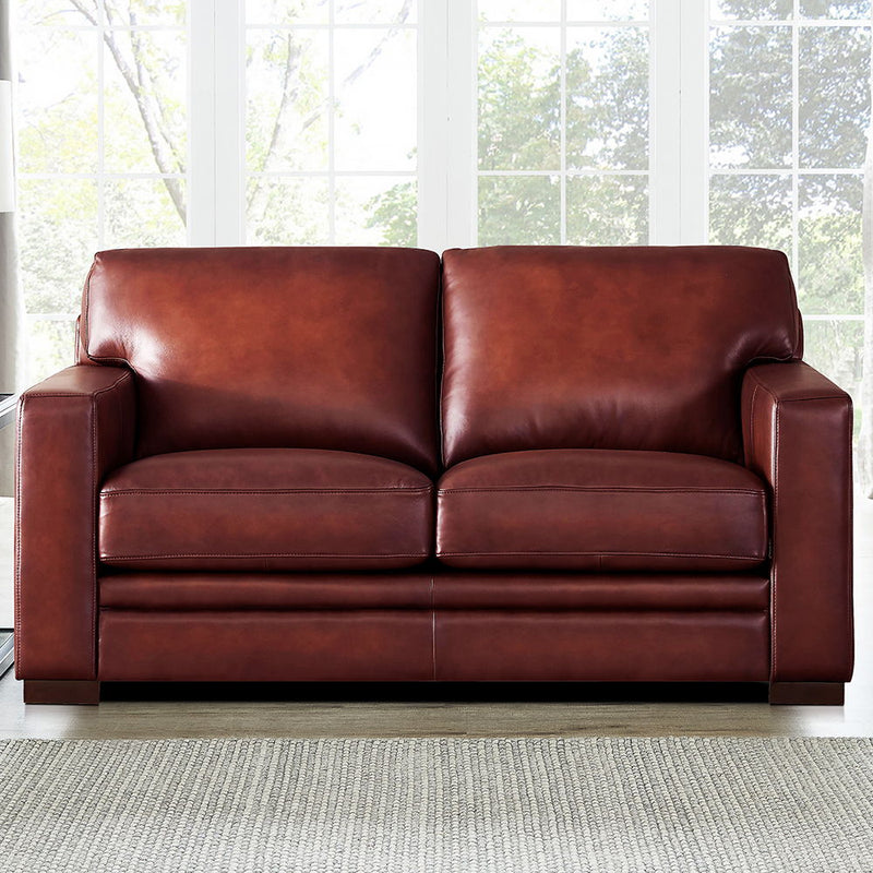 Dillon - Waxy Pull Up Leather Loveseat - Mocha