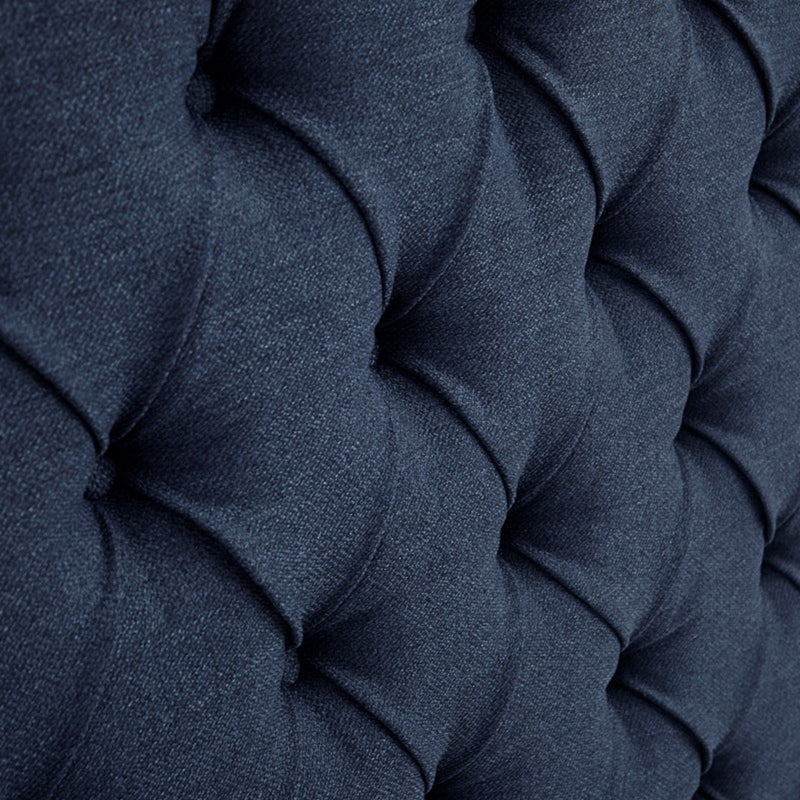 Transitional Upholstery Headboard With Tufted Buttons And Nailhead Trim