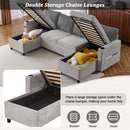 Sectional Sofa Bed With Pull Out Sleeper, USB Ports, Cup Holders