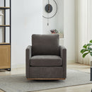 Modern Square Upholstered Swivel Accent Chair With Metal Base