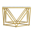 Riko - Rectangular Coffee Table With Metal Leg - Gold