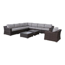 Outdoor Wicker Conversation Set With Cushions, All Weather