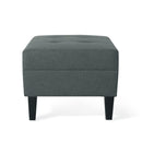 Classic Fabric Ottoman With Birch Wood Legs And High Quality Foam Padding - Charcoal