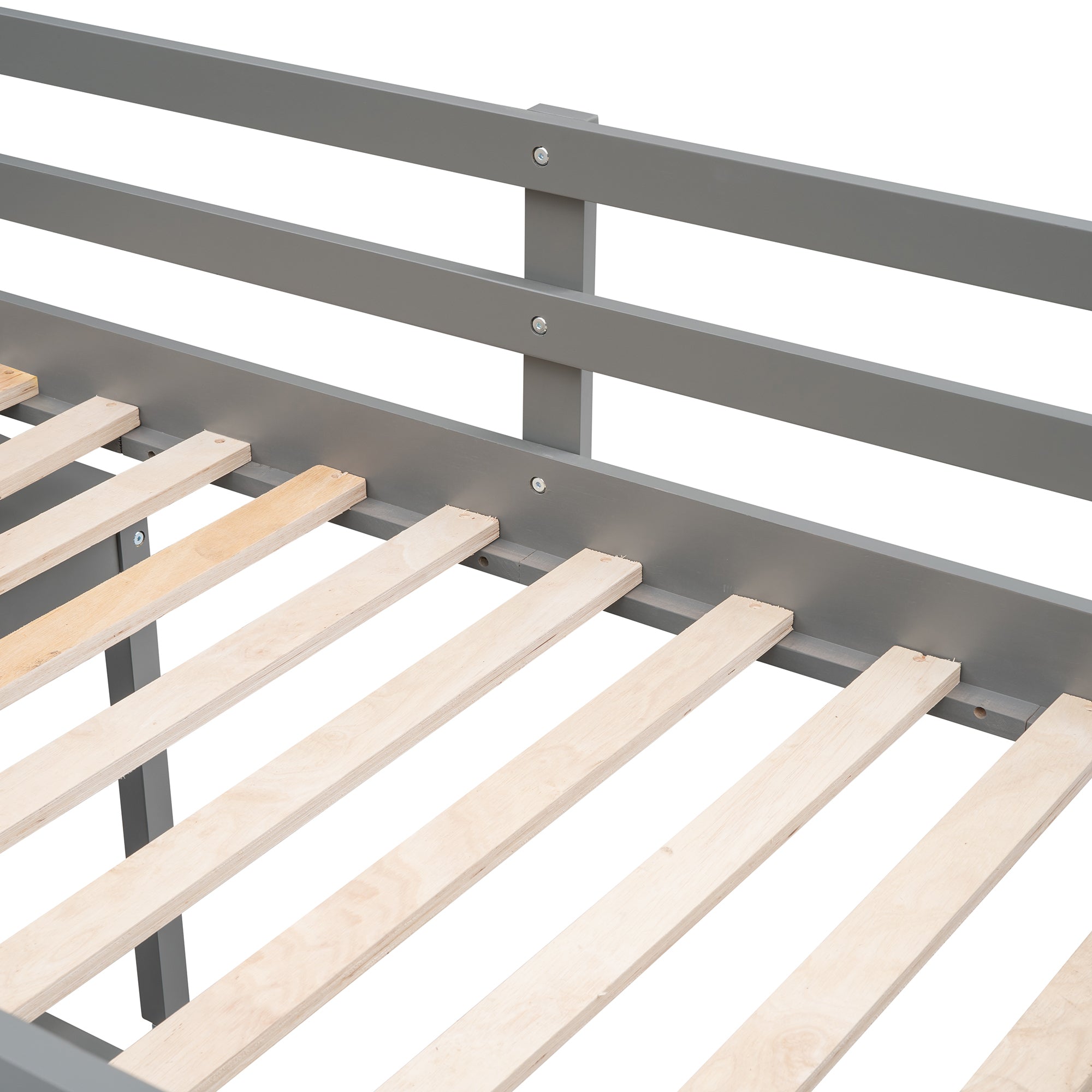 Low Study Twin Loft Bed with Cabinet and Rolling Portable Desk - Gray (OLD SKU :LP000113AAE) - Atlantic Fine Furniture Melbourne FL
