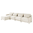 Stylish Sofa With Ottoman And Lumbar Pillows, Ergonomic Design
