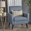 Radiantize - Upholstered Fabric Club Chair With Square-Off Back And Button Tufted