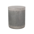 Outdoor Lightweight End Table Round Concrete Outdoor Side Table - Natural