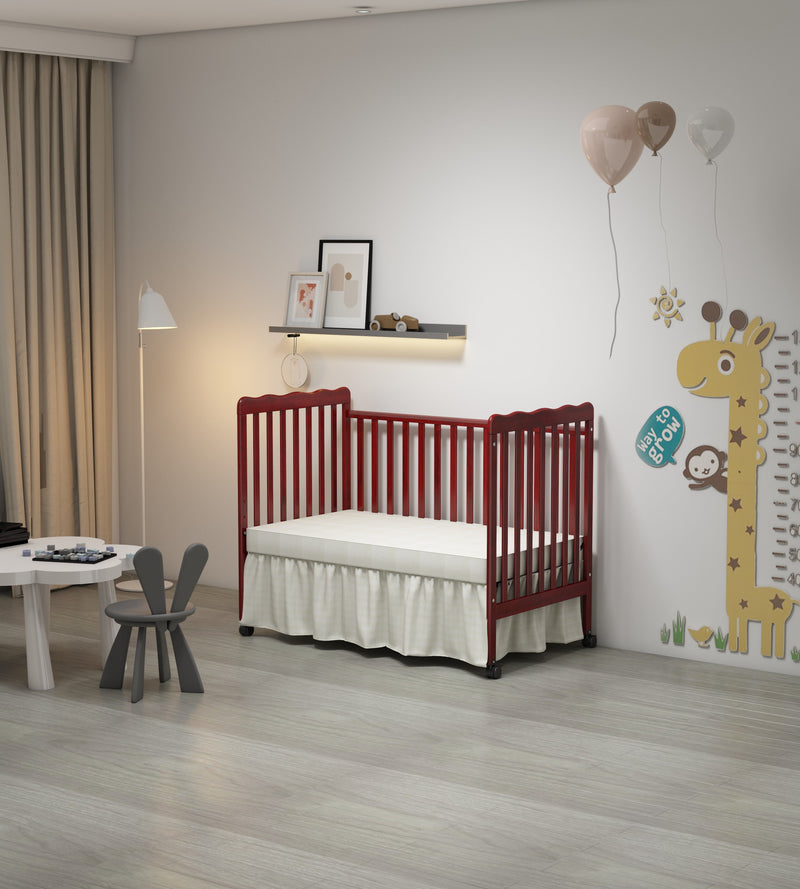 Crib 3 In 1 Convertible, Made Of Sustainable Pinewood, Non Toxic Finish, Comes With Locking Wheels, Wooden Nursery Furniture