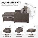 Upholstered Sleeper Bed Sofa With Dual USB Charging, Adjustable Backrest