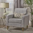 Nebulize - Upholstered Fabric Club Chair With Button Tufted And Square Off Arm And Back