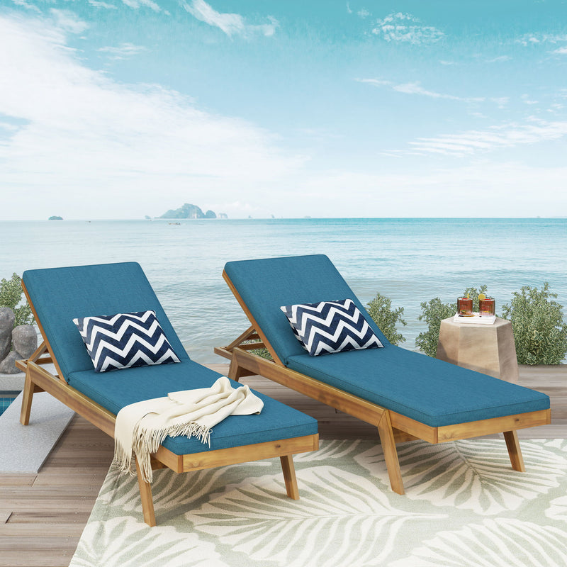 Nebulon - Outdoor Adjustable Chaise Lounge With Water Resistant Cushions (Set of 2)