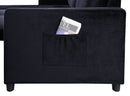 Ivy - Velvet Reversible Sleeper Sectional Sofa With Storage Chaise And Side Pocket