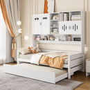 Daybed With All-In-One Cabinet And Shelf