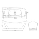 Glossy Freestanding Bathtub, Double Slipper Design, Deep Soaking Comfort