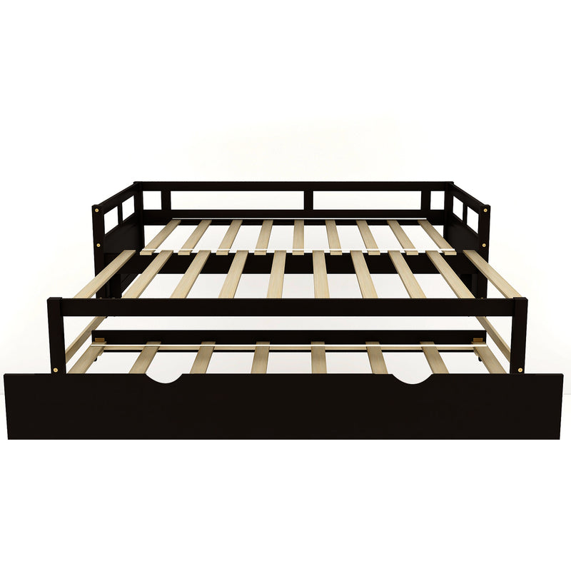 Extending Daybed with Trundle, Wooden Daybed with Trundle, Espresso