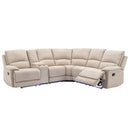 Modern Manual Reclining Living Room Furniture Set With USB Ports, Hidden Storage, Led Light Strip And 2 Cup Holders - Cream