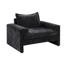 Chenille Upholstered Accent Chair With Wide Armrests And Ergonomic Back Support