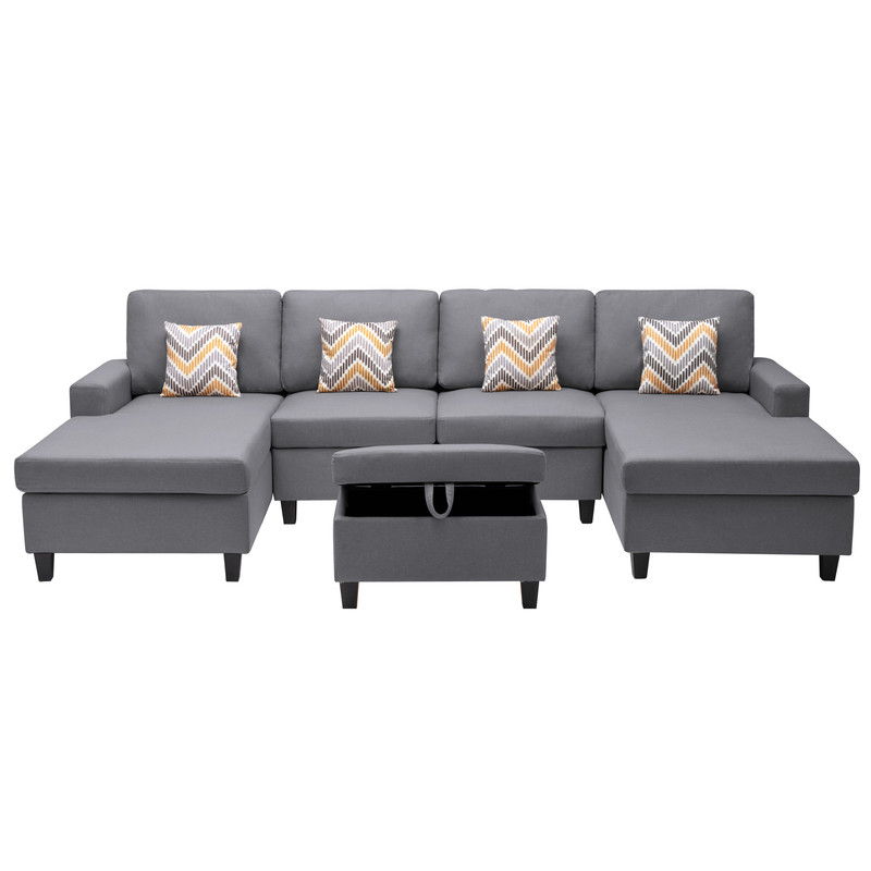 Nolan - Fabric 5 Piece Sectional Sofa With Interchangeable Legs