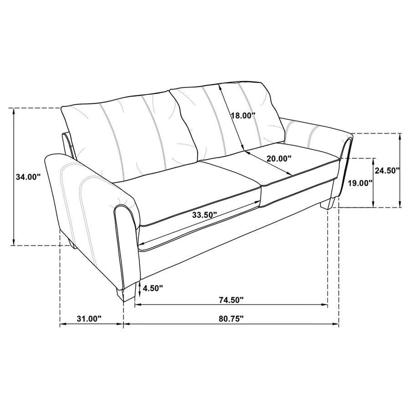 Davis - Upholstered Rolled Arm Sofa