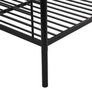 Twin Over Full Modern Metal Bunk Bed With Trundle - Black