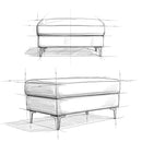 Ava - Versatile Mid Century Ottoman