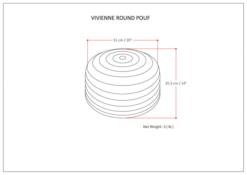 Vivienne - Upholstered Round Pouf